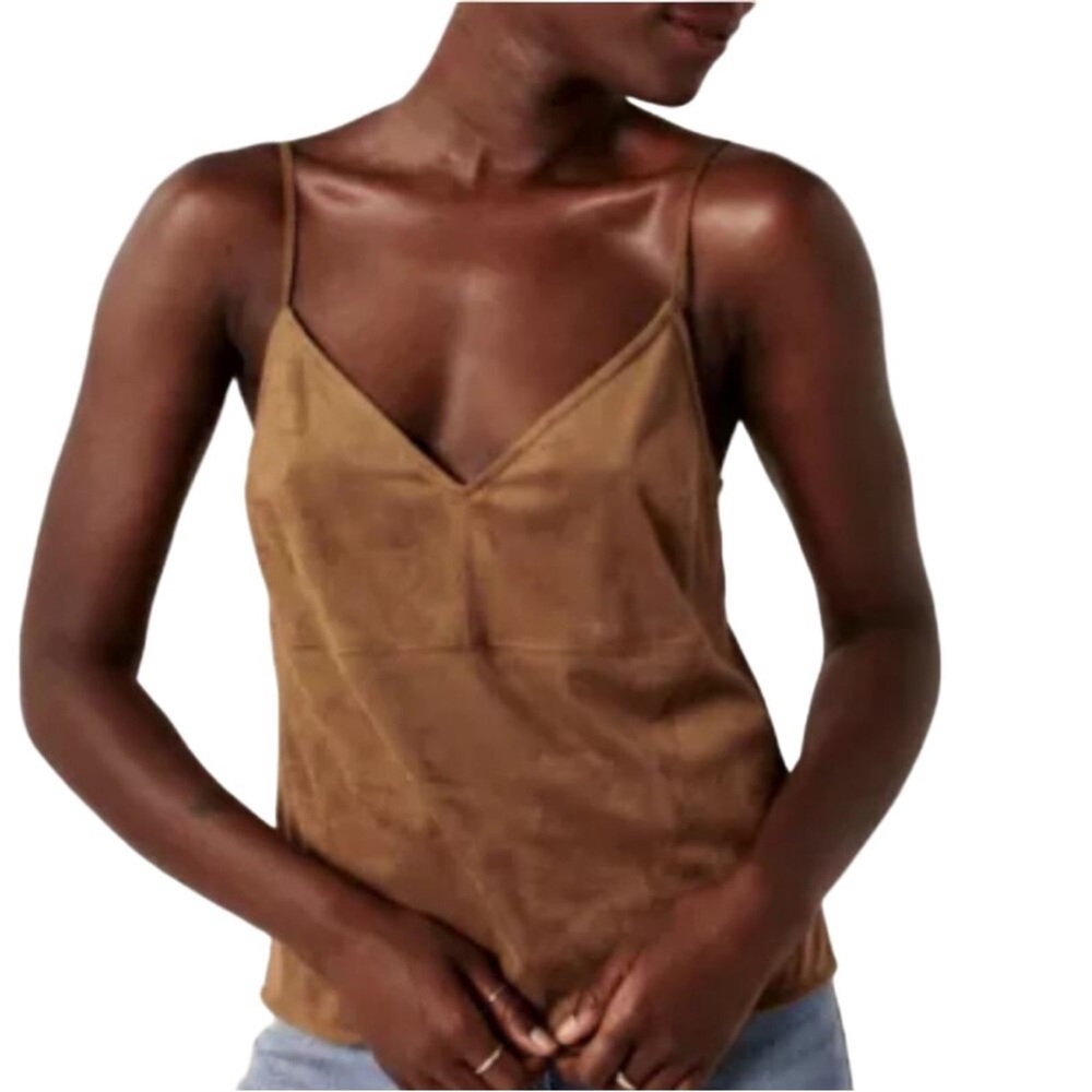 Abercrombie & Fitch Womens Brown Faux
Suede Cami Tank Top Size Small
